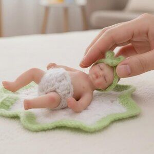 4inch Mini Platinum Silicone Reborn Baby Doll Full Body Stress Relief